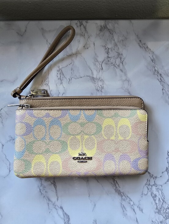 Coach Handbags - Coach Pastel Multicolor Signature Wristlet